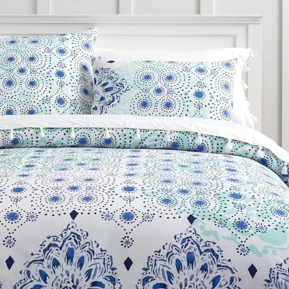 Pottery Barn PB Teen Kelly Slater Ocean Blue Floral Duvet Cover TWIN